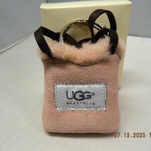 Ugg Bag Suede Shearling Key Ring Keychain Purse Charm